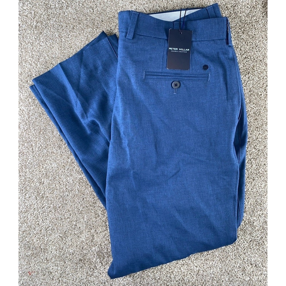 Peter Millar Crown Sport Charlotte Classic Fit Pants 36x32 (36x29) Windsor Blue